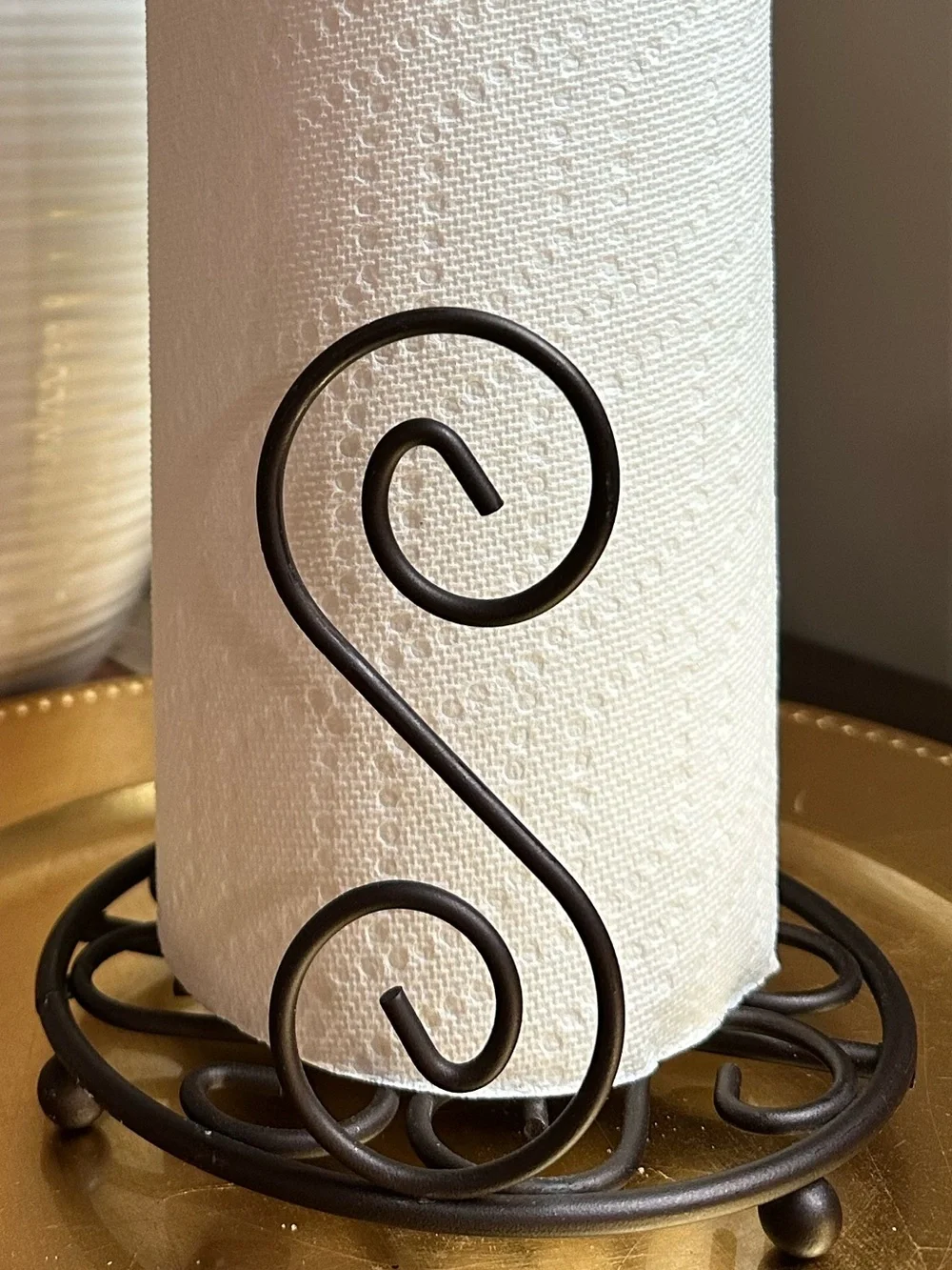 Home Basics Brown Scroll Metal Napkin & Paper Towel Set